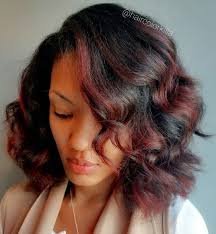 #burgundy hair #black girls #beautiful #h #butterfly. Black Wavy Bob With Burgundy Highlights Burgundy Hair Dark Hair With Highlights Natural Hair Styles For Black Women