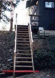 Look through exterior deck stair landing pictures in. Stair Construction On Sloped Surfaces Sloped Or Uneven Stair Landings