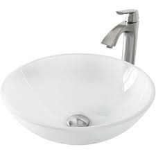 white frost glass vessel bathroom sink