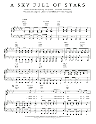 Coldplay A Sky Full Of Stars Sheet Music Pdf Notes Chords Alternative Score Piano Solo Download Printable Sku 162290