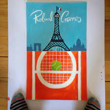 Rare original 1980 green promotional poster for the french open at roland garros. Paul Thurlby Illustration A Painted Version Of My Roland Garros Poster An Actual Original Facebook