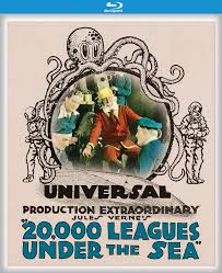 A professor and his companions expect to find a giant sea monster, not a metal ship that travels underwater that holds them prisoner. 20 000 Leagues Under The Sea Blu Ray Kino Lorber Home Video
