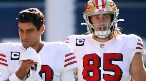 49ers head coach kyle shanahan made a decision to bench quarterback jimmy garoppolo at halftime of the team's week 5 blowout loss to the miami dolphins. George Kittle And Jimmy Garoppolo Injuries Devastating For San Francisco 49ers Nfl News Sky Sports