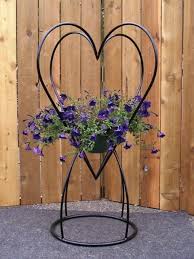 Four Sided Heart Shaped Plant Stand Plant Stand Metal Garden Art Hanging Plants