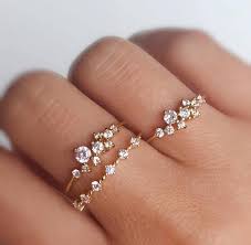 Diamond Cluster Ring 14k Gold Cluster Ring November Etsy Gold Rings Simple Diamond Cluster Ring Stackable Birthstone Rings