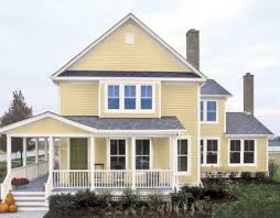 Monochromatic schemes use different tones from the same angle on the color wheel (the same hue). A Monochromatic Color Scheme Will Make Any Home Looks Sophisticated Exterior House Paint Color Combinations House Paint Color Combination Yellow House Exterior