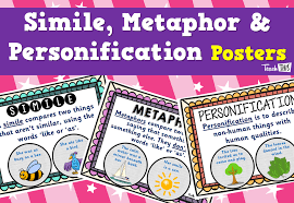 Simile Metaphor Personification Posters Similes And Metaphors Simile Teaching Posters