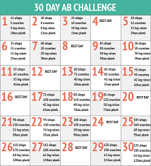 30 Day Abs Challenge 30 Day Workout Challenge 30 Day Ab Challenge Weekly Workout Plans