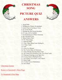 Trivia questions, facts and quizzes. Answers To The Christmas Song Picture Quiz