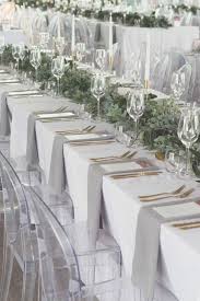 White Gray And Gold Wedding Reception Popular Wedding Colors Long Table Wedding Gold Wedding Reception