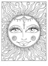 Adult coloring page moon sun stars. Instant Download Sun Summer Coloring Page Adult Coloring Page Etsy