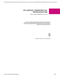 This manual comes under the category printers and has been rated by 1 people with. Hp Laserjet 1536dnf Mfp Fax Troubleshooting By Cetpass16 Issuu