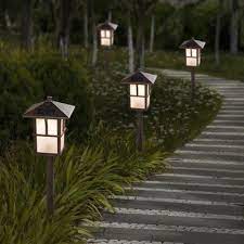 Luxen Home Pagoda Solar Powered Led Pathway Light Pack Outdoor Solar Lights Solar Lights Garden Solar Pathway Lights