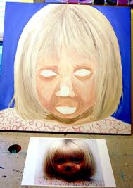 Sad Little Girl Clown Painting