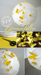 Kinderzimmerlampe Aus Papier Mit Schmetterlingen Selbst Basteln Selbermachen Bastelideen Papierlampen