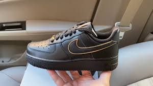 Aerobill unisex / one size. Nike Air Force 1 07 Essential Black Gold Swoosh Womens Shoes Youtube