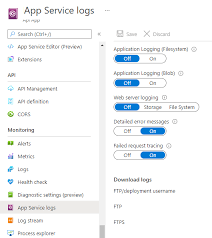 Click app service (linux) > click app service logs. Logging Metrics Telemetry In Azure Azure Microsoft Docs