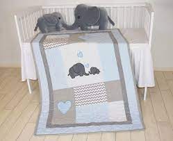 Elephant Bebe Couette Literie Pour Berceau Gris Bleu Etsy Trendy Baby Blankets Baby Quilts Elephant Baby Blanket
