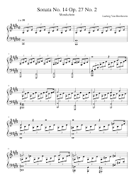 Piano performance,sheet music by starryway's member. Beethoven Sonata No 14 Op 27 No 2 Mondschein Moonlight Sheet Music For Piano Solo Musescore Com