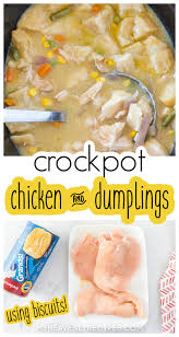 Crockpot Chicken And Dumplings With Grands Biscuits In 2020 Chicken Crockpot Recipes Crockpot Chicken And Dumplings Chicken And Dumplings