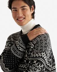 Roots Falling Snow Fair Isle Crew