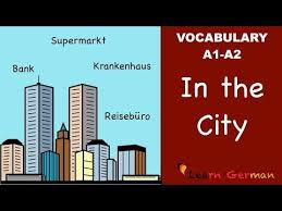 Learn German German Vocabulary In Der Stadt In The City A1 Youtube Learn German Learn German Online Vocabulary