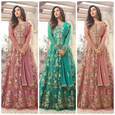 Black floral organza embroidered anarkali. Bridal Heavy Indian Pakistani Designer Eid Party Wear Floral Dress Anarkali Gown 44 99 Picclick