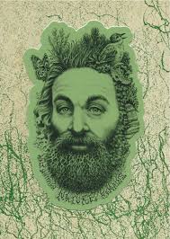 Walt Whitman, Nature Remains, Vinyl, Waterproof Sticker, 2 Shades of Green 