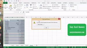 Getting Around Error Message For Sorting Merged Cells In Excel Page Layout Error Message Data Analysis