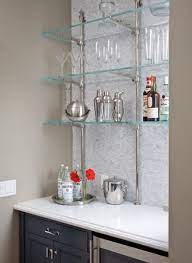 A new design of glass shelving units for wall corners with no visible supports. 40 Ideas Of Using Open Shelves On A Kitchen Shelterness Glass Shelves Kitchen Kitchen Shelf Decor Kitchen Wall Shelves