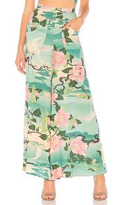 Spell The Gypsy Collective Nightingale Wide Leg Pants In Teal Revolve