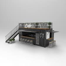 20ft Container Cafe 3d Model In 2020 Container Cafe Container Shop Container Restaurant