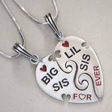 Original Big Sis Lil Sis Sisters Forever Split Heart Family Love Pewter Pendant Lil Sis Necklace Lil Sis Sisters Forever