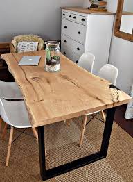Fabriques A La Main 6 Places Moderne Chene Bois Noir Table De Cuisine Industrielle En Acier Table A Manger Bois Massif Frene De Tableau De Bord Waney Live Une R In 2020