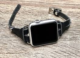 Apple has certain requirements for creating bands for the apple watch. Amazon Com Elegant Black Leather Bracelet For Apple Watch 38mm 40mm 42mm 44mm Series 6 5 4 3 2 1 Handmade Slim Iwatch Band Women Fashion Strap Stainless Steel Jewelry Apple Watch Band Handmade