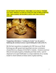 Pdf Scientific Deception Salting Mining Samples At Bre X