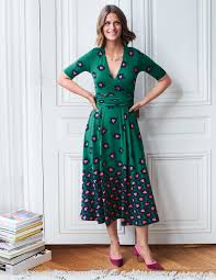 Kassidy Jersey Midi Dress Green Bloom Stamp In 2020 Green Midi Dress Elegant Midi Dresses Navy Midi Dress
