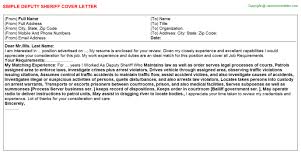 Deputy Sheriff Cover Letter