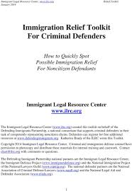 Immigration Relief Toolkit For Criminal Defenders Pdf Free