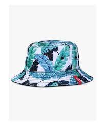 Fresh Leaves Printing Reversible Bucket Hat Macaw Blue Green 4053366012 Fisherman Hat Bucket Hat Summer Casual Hat