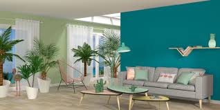 Peinture Salon 43 Couleurs Tendance Pour Repeindre Le Salon Salon Turquoise Salons Sarcelle Decoration Maison