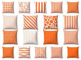 Orange and white outdoor pillows. Orange Fall Throw Pillow Cover Autumn Halloween Outdoor Etsy In 2021 Orange Outdoor Pillows Fall Throw Pillows Throw Pillows
