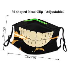 I wear a mask with a smile for hours t a. Breathable Fire Force Demon Smile Mask For Face Anime Manga Mask Men Women Anti Haze Protection