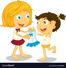 Getting Dressed Vector Image On Vectorstock Vector Free Cartoon Kids Vector