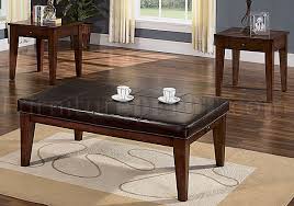 63 w owen coffee table top grain leather ebondy & cigar brown option brass base. Stitched Padded Leather Top Contemporary Cocktail Ottoman