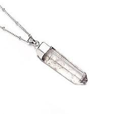 Amazon Com Polished Real Clear Quartz Crystal Stone Pendant Necklace Healing Energy Jewelry For Me Crystal Pendant Jewelry Energy Jewelry Rock Crystal Pendant