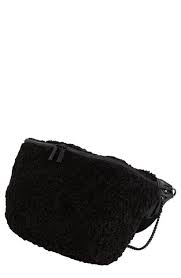 Beis The Fanny Pack Faux Shearling Belt Bag In Black Shearling Modesens