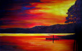 Sunset scenery pencil drawing tutorial for kids; Sunsets And Sunrises Lyndeutsch Sunset Painting Sunrise Painting Painting