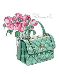 Instant Download Chanel Bag Png Files Clipart Wall Art Fashion Etsy Bag Illustration Chanel Bag Bags