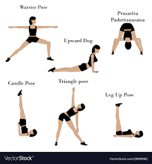Yoga exercises workout Royalty Free Vector Image